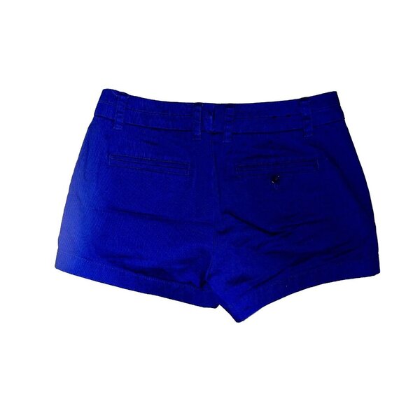 J. Crew Women’s Navy Blue Chino Shorts Size 4 Flat Front 100% Cotton 31" X 3" - Picture 2 of 4
